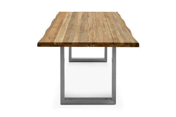 OUTFLEXX Esstisch, Natur, Edelstahl & Recycled FSC-Teak, 200 X 100 Cm, Baumkante 6 OUTFLEXX Esstisch, Natur, Edelstahl & Recycled FSC-Teak, 200 X 100 Cm, Baumkante – Bild 4