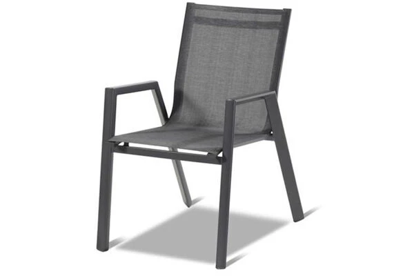 HARTMAN Xanadu / Aruba Esstischgarnitur, Xerix/anthrazit, Alu/Teakholz, 6 Stapelsessel, 2 Multipos, 220x100cm 6 HARTMAN Xanadu / Aruba Esstischgarnitur, Xerix/anthrazit, Alu/Teakholz, 6 Stapelsessel, 2 Multipos, 220x100cm – Bild 4