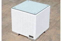 OUTFLEXX Beistelltisch, Weiß, Polyrattan, 40x40x40 Cm, Inkl. Glasplatte -Dopple Geschaft 4 2511 10.jpg