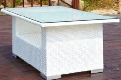 OUTFLEXX Kaffeetisch, Weiß, Polyrattan, 108,5x68cm, Inkl. Glasplatte -Dopple Geschaft 4 2511 13.jpg