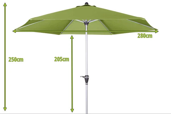 DOPPLER Active Auto Tilt Mittelstockschirm, Grün, Aluminium/Textil, Ø 280 Cm, Mit Kurbel 7 DOPPLER Active Auto Tilt Mittelstockschirm, Grün, Aluminium/Textil, Ø 280 Cm, Mit Kurbel – Bild 5