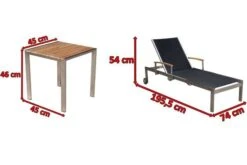 OUTFLEXX 2er-Set Sonnenliegen, Schwarz, Edelstahl/Teak, 195,5x74x35cm, Mit Beistelltisch 45x45cm -Dopple Geschaft 5 14165.jpg