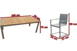 OUTFLEXX Sitzgruppe, Taupe, Edelstahl/Teak, Esstisch 200 X 90 Cm, 6 Stapelstühle Gepolstert -Dopple Geschaft 5 14204.jpg