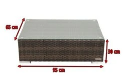 OUTFLEXX Beistelltisch, Braun Marmoriert, Polyrattan, 95 X 65 X 30 Cm, Inkl. Glasplatte -Dopple Geschaft 5 15734 9.jpg