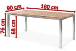 OUTFLEXX Esstisch, Silber/natur, Edelstahl/ Recyceltes FSC®-Teakholz, 180x90cm, Rustikal Gebürstet 11 OUTFLEXX Esstisch, Silber/natur, Edelstahl/ Recyceltes FSC®-Teakholz, 180x90cm, Rustikal Gebürstet -Dopple Geschaft 5 15862.jpg