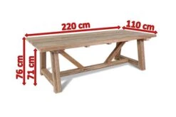 OUTFLEXX Esstisch XXL, Natur, Recyceltes FSC®-Teakholz, 220x110cm, Rustikal Gebürstet, Tischplattenstärke 4cm -Dopple Geschaft 5 15864.jpg