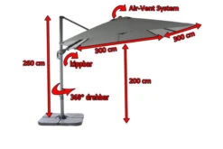 OUTFLEXX Ampelschirm, Anthrazit, Pulverbesch. Aluminium, 300x300 Cm, Inkl. Plattenständer, Twist-Funktion -Dopple Geschaft 5 16109.jpg