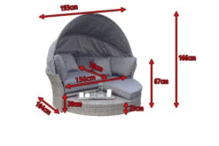 OUTFLEXX Sonneninsel, Grau, Polyrattan, Halbrund, 193 X 104 X 74 Cm, Hocker Drehbar, Dach Klappbar -Dopple Geschaft 5 16110.jpg