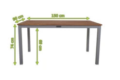 VILLANA Gartentisch, FSC-Akazienholz / Aluminium, Silber, 150 X 90 X 74 Cm 11 VILLANA Gartentisch, FSC-Akazienholz / Aluminium, Silber, 150 X 90 X 74 Cm -Dopple Geschaft 5 16459.jpg