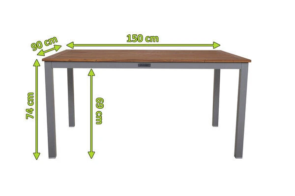 VILLANA Gartentisch, FSC-Akazienholz / Aluminium, Silber, 150 X 90 X 74 Cm 7 VILLANA Gartentisch, FSC-Akazienholz / Aluminium, Silber, 150 X 90 X 74 Cm – Bild 5