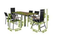 VILLANA Esstischgarnitur, Silber/schwarz, Alu / FSC-Akazienholz, Ausziehtisch 150/200 Cm, 4 Stapelsessel, 2 Hochlehner -Dopple Geschaft 5 16465.jpg