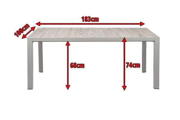 SIENA GARDEN Silva Esstisch, Silber / Washed Grey, Alu / Keramik, 183x100x74 Cm 7 SIENA GARDEN Silva Esstisch, Silber / Washed Grey, Alu / Keramik, 183x100x74 Cm – Bild 5