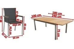 STERN Polaris Esstischgruppe, Silbergrau, Edelstahl/FSC-Teak, Tisch 180/240 X 100 Cm, 4 Stapelsessel -Dopple Geschaft 5 18085.jpg
