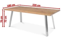 OUTFLEXX Esstisch, Edelstahl/recyceltes FSC®-Teak, 220x100cm, A-Gestell, Rustikal Gebürstet -Dopple Geschaft 5 18321.jpg