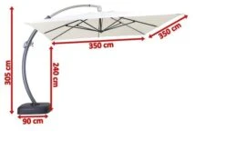 OUTFLEXX Luxus Ampelschirm, Anthrazit/creme, Edelstahl/Aluminium, 350x350cm, Inkl. Schirmständer Und Schutzhülle -Dopple Geschaft 5 18351.jpg