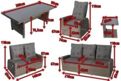 OUTFLEXX Sitzgruppe, Grau, Polyrattan, Tisch 200 X 95 Cm, 6 Personen, Verstellbare Rückenlehnen -Dopple Geschaft 5 18374.jpg