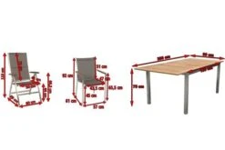 STERN Cardiff Esstischgruppe, Silber/taupe, Edelstahl/FSC-Teak, Tisch 150/200 X 90 Cm, 4 Stapel-, 2 Multipositionssessel -Dopple Geschaft 5 19700.jpg