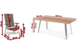 STERN Cardiff Esstischgruppe, Silber/taupe, Edelstahl/Teak, Tisch 160 X 90 Cm, 6 Multipositionssessel -Dopple Geschaft 5 19709.jpg