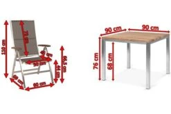 STERN Cardiff Esstischgruppe, Silber/taupe, Edelstahl/Teak, Tisch 90 X 90 Cm, 4 Multipositionssessel -Dopple Geschaft 5 19720.jpg