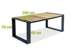 OUTFLEXX Kona Esstisch, Dark Grey/natur, Alu/recycled FSC®-Teak, 200x100x76cm, Rustikal Gebürstet, U-Gestell -Dopple Geschaft 5 20328.jpg
