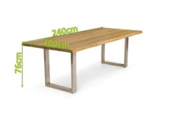 OUTFLEXX Esstisch, Natur, Edelstahl & Recycled FSC-Teak, 240 X 100 Cm, Baumkante 11 OUTFLEXX Esstisch, Natur, Edelstahl & Recycled FSC-Teak, 240 X 100 Cm, Baumkante -Dopple Geschaft 5 20357.jpg