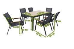 OUTFLEXX Esstischgarnitur, Anthrazit Matt/natur, AluHolzimitat, 150 X 91 Cm, 7tlg., 6 Pers, Stapelbar 12 OUTFLEXX Esstischgarnitur, Anthrazit Matt/natur, AluHolzimitat, 150 X 91 Cm, 7tlg., 6 Pers, Stapelbar -Dopple Geschaft 5 20397.jpg