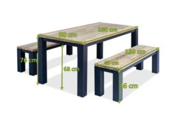 OUTFLEXX Oxford Esstischgarnitur, Dark Grey/natur, Alu/recycled FSC-Teak, Esstisch 180x90cm, 2x Bank 150x40cm -Dopple Geschaft 5 20611.jpg