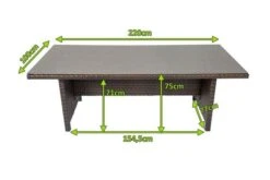 OUTFLEXX Dining Tisch, Braun Marmoriert, Polyrattan, 220 X 100 Cm, Tischplatte Spraystone, 6mm 15 OUTFLEXX Dining Tisch, Braun Marmoriert, Polyrattan, 220 X 100 Cm, Tischplatte Spraystone, 6mm -Dopple Geschaft 5 20663.jpg