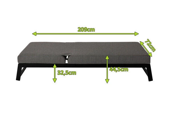 OUTFLEXX Allure Sonnenliege, Sooty, Alu/Sunbrella, 211 X 74 X 44,5 Cm, Verstellbare Kopfstütze 7 OUTFLEXX Allure Sonnenliege, Sooty, Alu/Sunbrella, 211 X 74 X 44,5 Cm, Verstellbare Kopfstütze – Bild 5