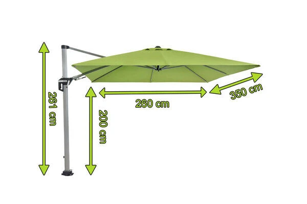 DOPPLER Active II Pendelschirm, Fresh Green, Alu/Polyester, 350x260 Cm, Mit Kurbel 7 DOPPLER Active II Pendelschirm, Fresh Green, Alu/Polyester, 350x260 Cm, Mit Kurbel – Bild 5