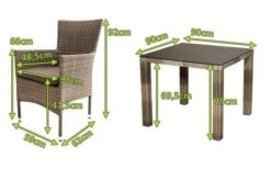 Ploß Rabida Sitzgruppe, Champagner-meliert, Polyrattan, Tisch 90 X 90 Cm, 4 Stapelsessel, Glasplatte In Steinoptik -Dopple Geschaft 5 21071.jpg