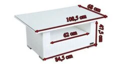 OUTFLEXX Kaffeetisch, Weiß, Polyrattan, 108,5x68cm, Inkl. Glasplatte -Dopple Geschaft 5 2511 13.jpg