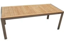 OUTFLEXX Sitzgruppe, Taupe, Edelstahl/Teak, Esstisch 200 X 90 Cm, 6 Stapelstühle Gepolstert -Dopple Geschaft 6 14204.jpg