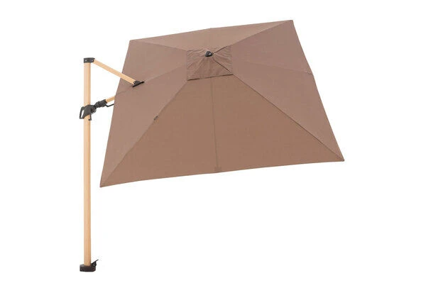 DOPPLER Alu Wood Pendelschirm, Greige, Alu/Polyester, 300x220 Cm, Mit Kurbel, Holzoptik 7 DOPPLER Alu Wood Pendelschirm, Greige, Alu/Polyester, 300x220 Cm, Mit Kurbel, Holzoptik – Bild 5