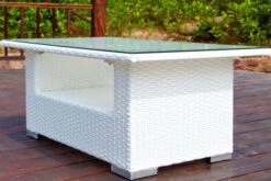 OUTFLEXX Kaffeetisch, Weiß, Polyrattan, 108,5x68cm, Inkl. Glasplatte -Dopple Geschaft 6 2511 13.jpg