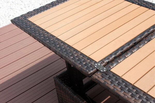 OUTFLEXX Loungetisch Höhenverstellbar, Braun-marmoriert, Polyrattan, 75/152x75x40/64,5cm 8 OUTFLEXX Loungetisch Höhenverstellbar, Braun-marmoriert, Polyrattan, 75/152x75x40/64,5cm – Bild 6