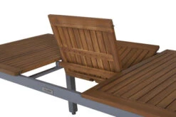 VILLANA Esstischgarnitur, Silber/schwarz, Alu / FSC-Akazienholz, Ausziehtisch 150/200 Cm, 4 Stapelsessel, 2 Hochlehner -Dopple Geschaft 7 16465.jpg