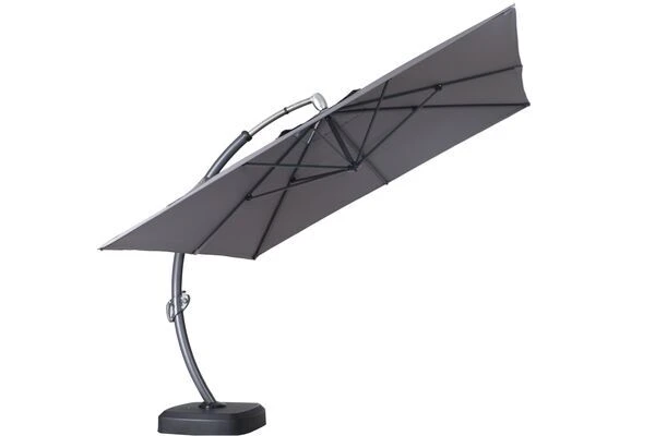 OUTFLEXX Luxus Ampelschirm, Anthrazit, Edelstahl/Aluminium, 350x350cm, Inkl. Schirmständer Und Schutzhülle 9 OUTFLEXX Luxus Ampelschirm, Anthrazit, Edelstahl/Aluminium, 350x350cm, Inkl. Schirmständer Und Schutzhülle – Bild 7