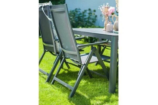 HARTMAN Xanadu / Aruba Esstischgarnitur, Xerix/anthrazit, Alu/Teakholz, 8 Multipos, 220x100cm 9 HARTMAN Xanadu / Aruba Esstischgarnitur, Xerix/anthrazit, Alu/Teakholz, 8 Multipos, 220x100cm – Bild 7