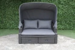 OUTFLEXX Fontana Loungebett, Grau, Polyrattan, Doppel-halbrund, Mit Unterschiebbaren Hockern, Dach Klappbar 22 OUTFLEXX Fontana Loungebett, Grau, Polyrattan, Doppel-halbrund, Mit Unterschiebbaren Hockern, Dach Klappbar -Dopple Geschaft 8 18545.jpg