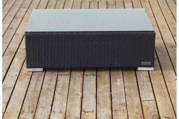 OUTFLEXX Kaffeetisch, Schwarz, Polyrattan, 95x65cm, Mit Glas-Tischplatte 10 OUTFLEXX Kaffeetisch, Schwarz, Polyrattan, 95x65cm, Mit Glas-Tischplatte – Bild 8