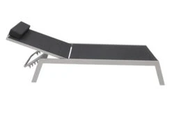 VILLANA Gartenliege, Silber/schwarz, Aluminium/Textil, 198 X 60 X 32 Cm, Verstellbar -Dopple Geschaft 9 13400.jpg