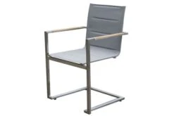 OUTFLEXX Set, Taupe, Edelstahl/Teak, Tisch 180/240 X 100 Cm, 6 Stapelstühle Gepolstert -Dopple Geschaft 9 14139.jpg